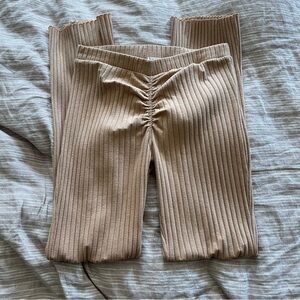 FP Movement by Free People Tan Ribbed Track Pants